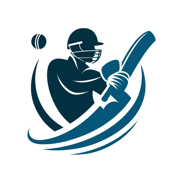 Batsman hitting a ball logo